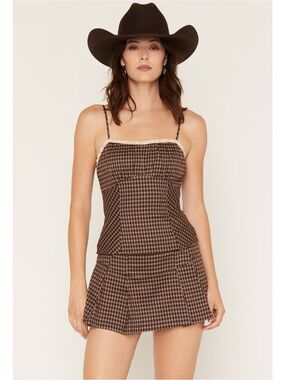 CLEO + WOLF WOMEN'S PLAID PRINT TANK TOP